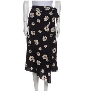 Silk Floral Wrap Skirt - Derek Lam 10 Crosby Silk Midi Length Skirt